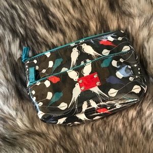 Bird Print Cosmetic Bag